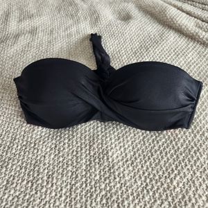 Black push up bandeau swim top